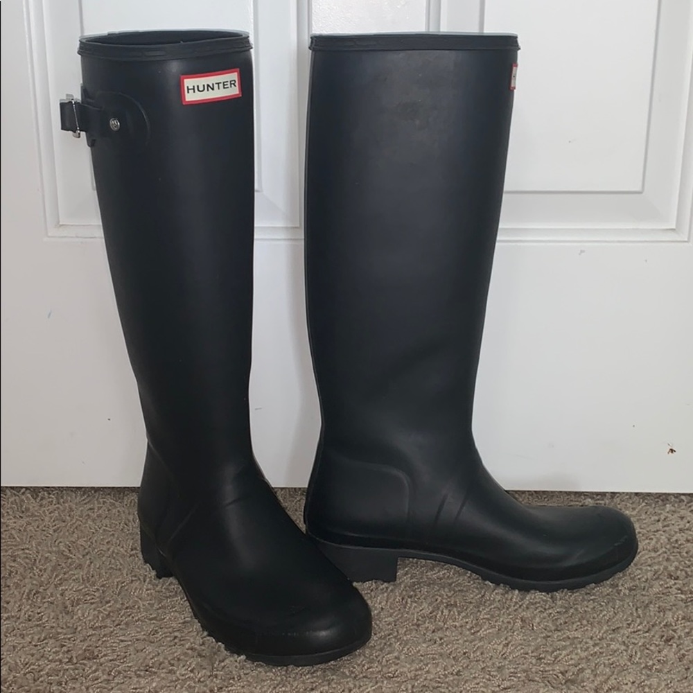 Black Tall Hunter Boots